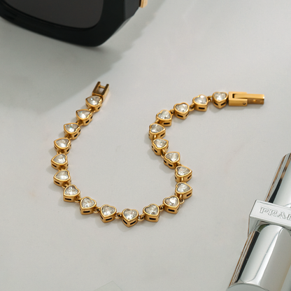 Romani Heart Shaped Tennis Bracelet 4