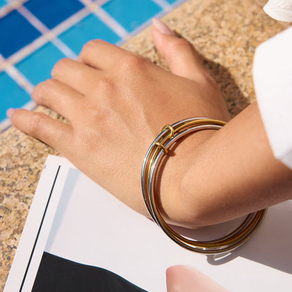 Romina Two Tone Stacked Bracelet 1