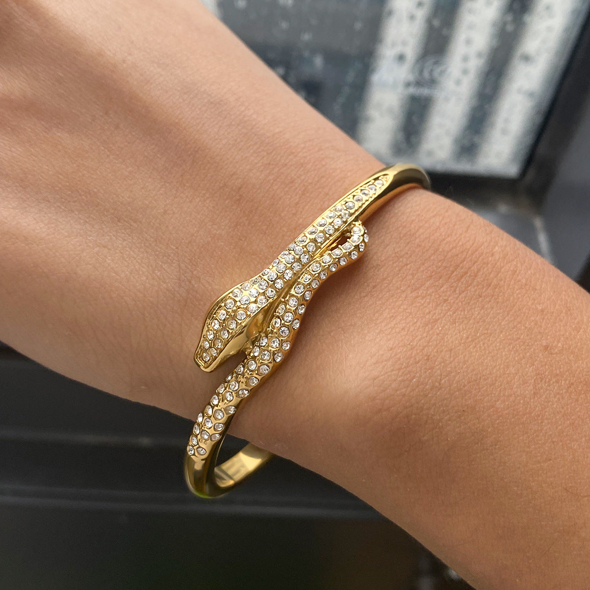 Rosalee Serpentine Diamond Bangle 1