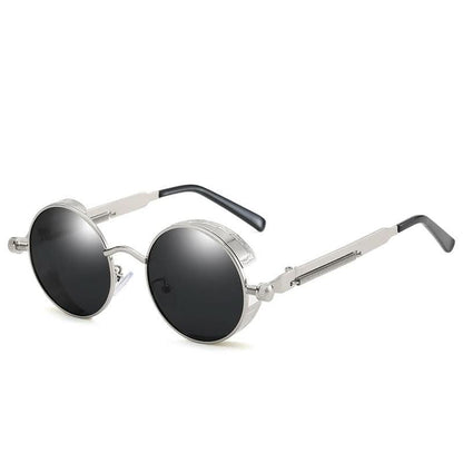 Vintage Round Steampunk Sunglasses Polarized UV400