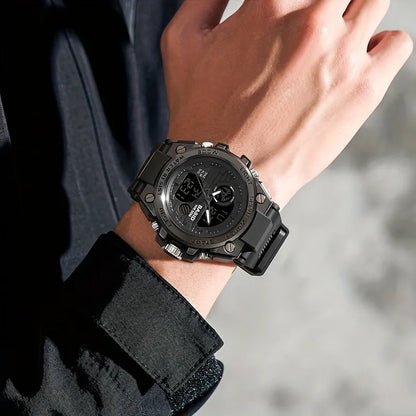 Men’s Military Watch with Analog Digital Display and Features