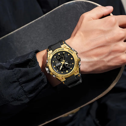 Men’s Military Watch with Analog Digital Display and Features